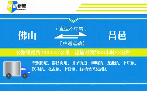 佛山到昌邑物流公司