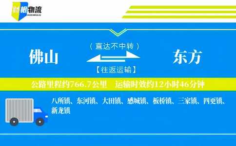 佛山到东方物流公司