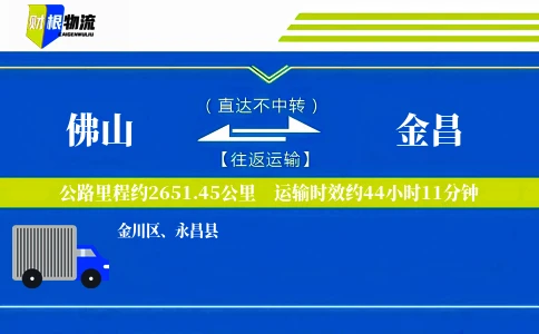 佛山到金昌物流公司