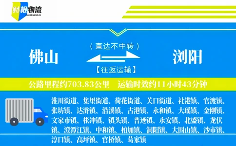 佛山到浏阳物流公司
