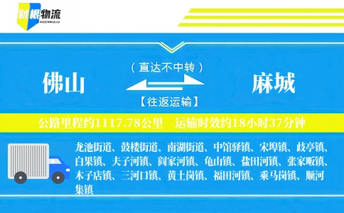 佛山到麻城物流公司