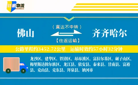 佛山到齐齐哈尔物流公司