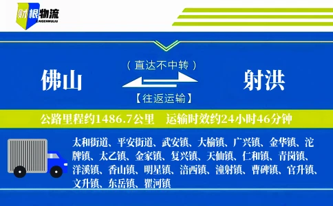 佛山到射洪物流公司