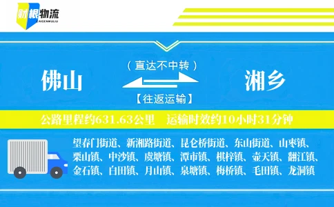 佛山到湘乡物流公司