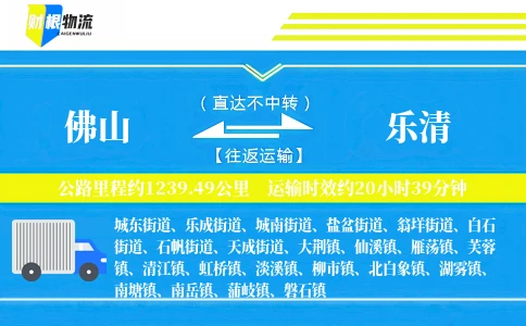 佛山到乐清物流公司