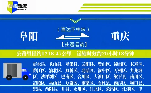 阜阳到重庆物流公司