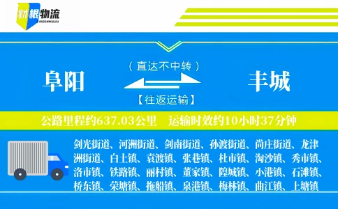 阜阳到丰城物流公司