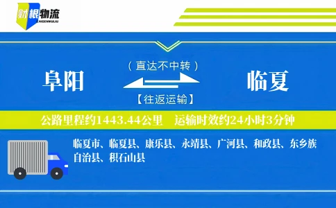 阜阳到临夏物流公司