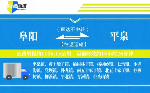 阜阳到平泉物流公司