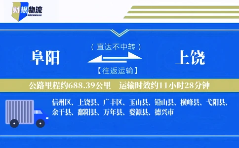 阜阳到上饶物流公司