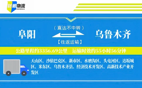 阜阳到乌鲁木齐物流公司