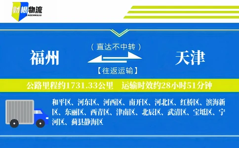 福州到天津物流公司
