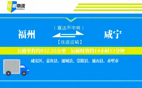 福州到咸宁物流公司