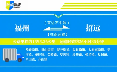 福州到招远物流公司