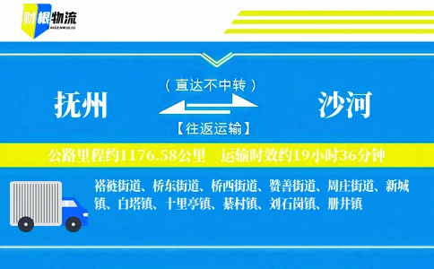 抚州到沙河物流公司