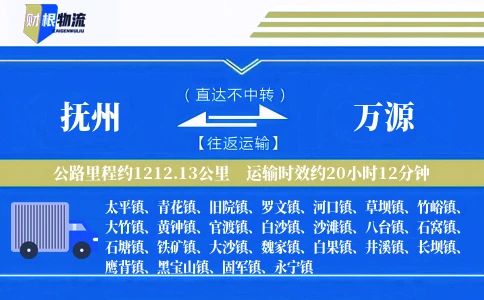 抚州到万源物流公司