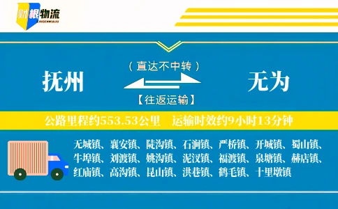 抚州到无为物流公司