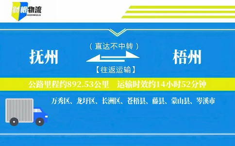 抚州到梧州物流公司