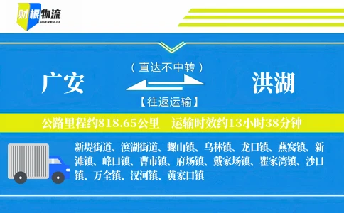 广安到洪湖物流公司