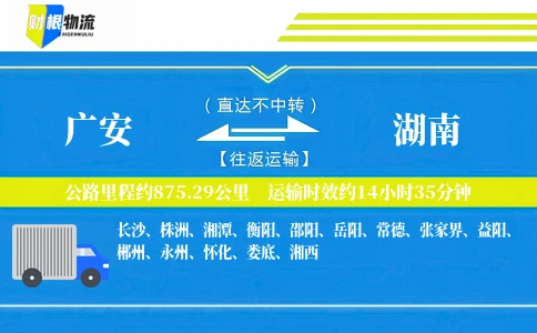 广安到湖南物流公司