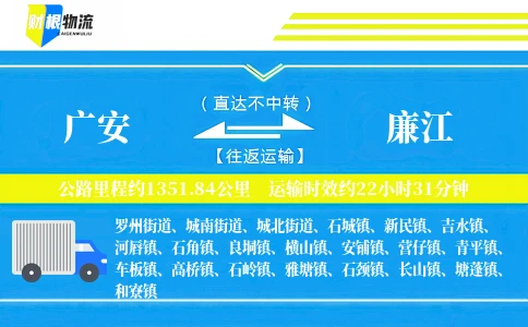 广安到廉江物流公司