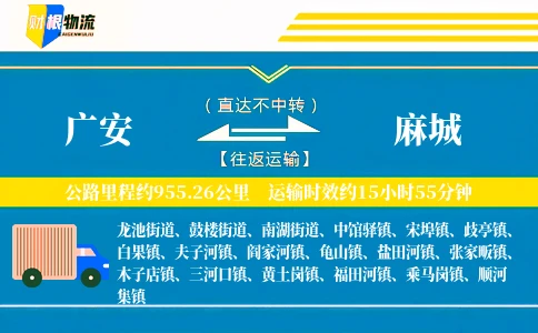广安到麻城物流公司