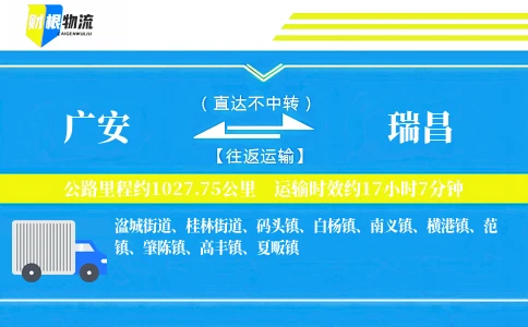 广安到瑞昌物流公司