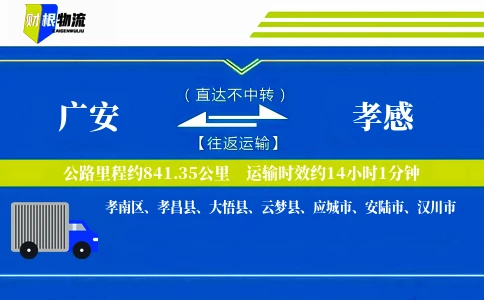 广安到孝感物流公司