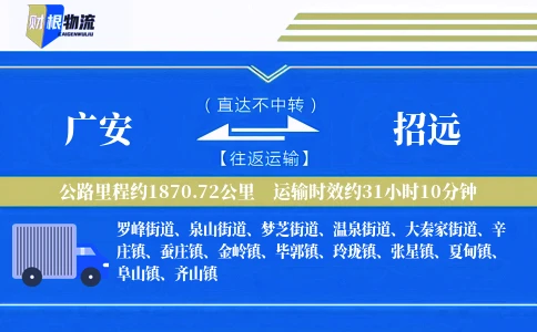 广安到招远物流公司