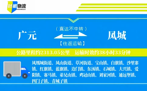 广元到凤城物流公司