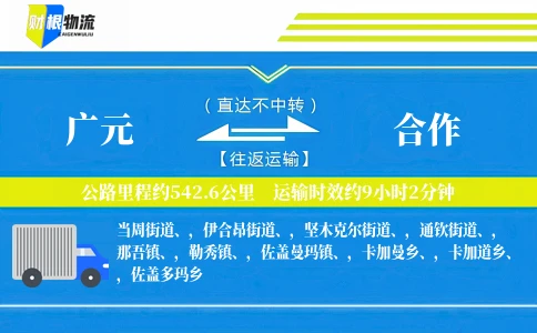 广元到合作物流公司