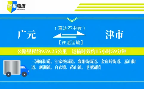 广元到津市物流公司