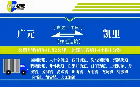 广元到凯里物流公司