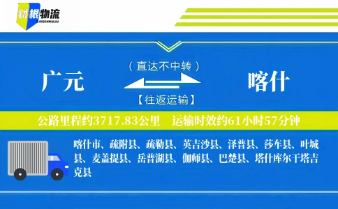 广元到喀什物流公司