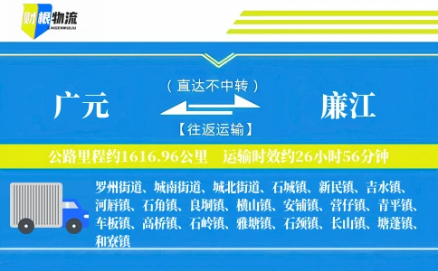 广元到廉江物流公司
