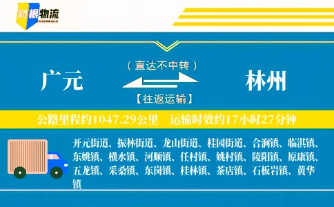 广元到林州物流公司