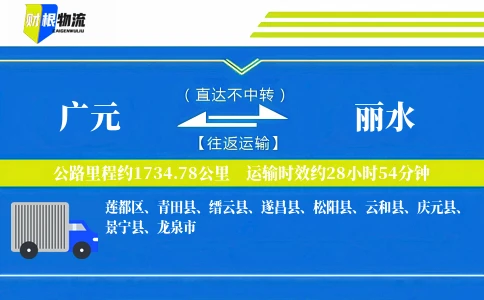 广元到丽水物流公司