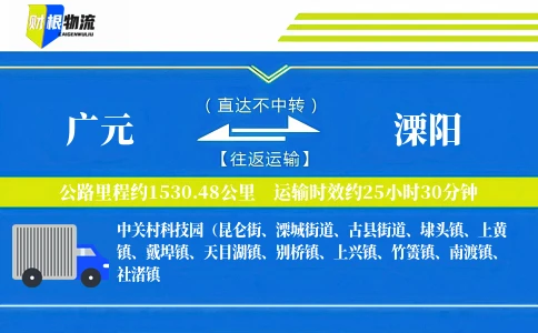 广元到溧阳物流公司