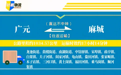 广元到麻城物流公司