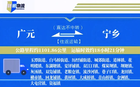 广元到宁乡物流公司