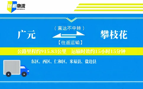 广元到攀枝花物流公司