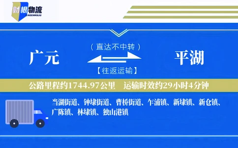 广元到平湖物流公司