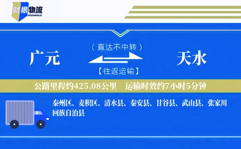 广元到天水物流公司