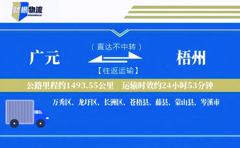 广元到梧州物流公司