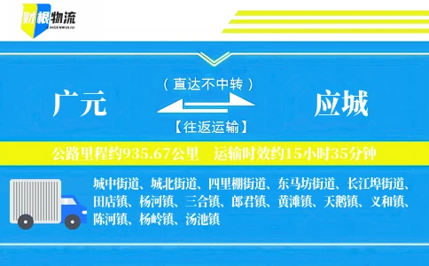 广元到应城物流公司