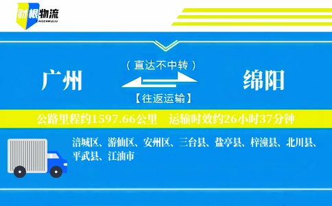 广州到绵阳物流公司