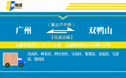 广州到双鸭山物流公司
