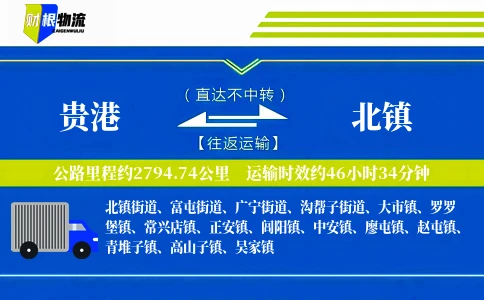 贵港到北镇物流公司