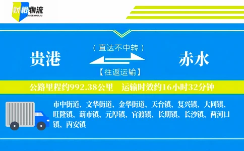 贵港到赤水物流公司