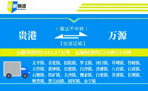 贵港到万源物流公司